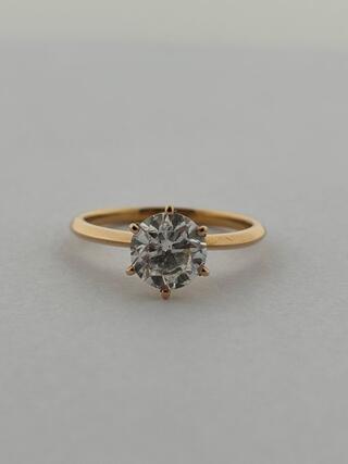 Rosegouden ring met een briljant geslepen diamant – Natuurlijk ( IGI G